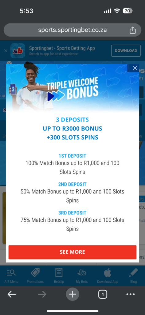 Sportingbet welcome bonus