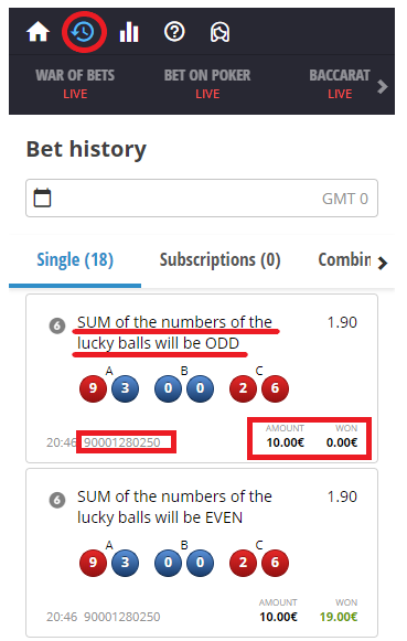 lucky 6 bet history 