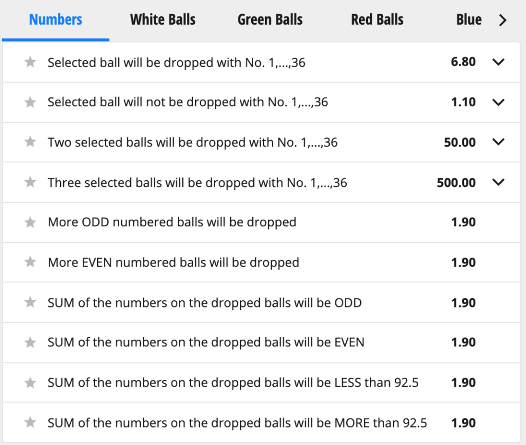 lucky 5 betting outcomes 