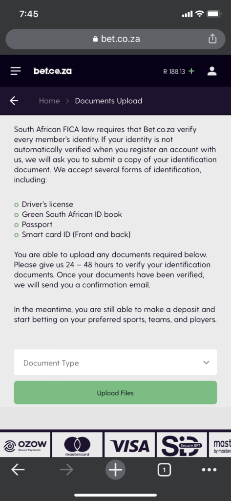 bet.co.za document upload