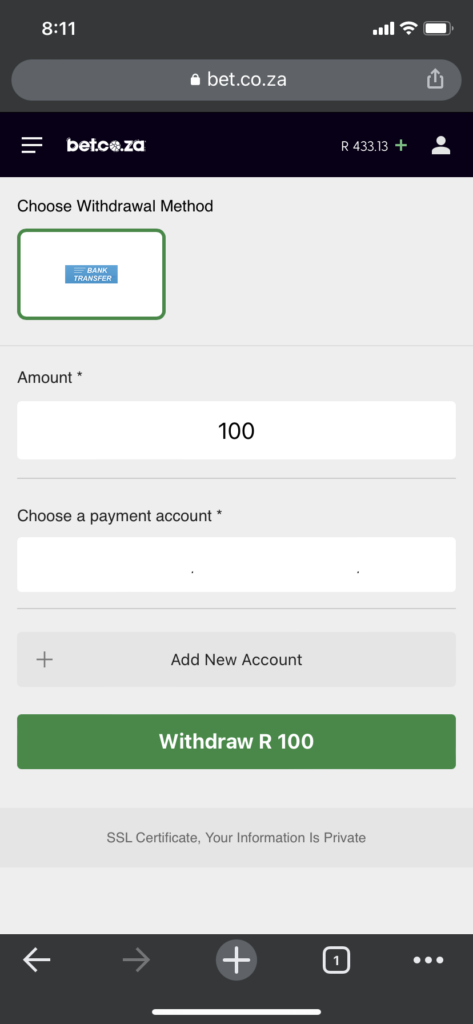 bet.co.za withdrawal method