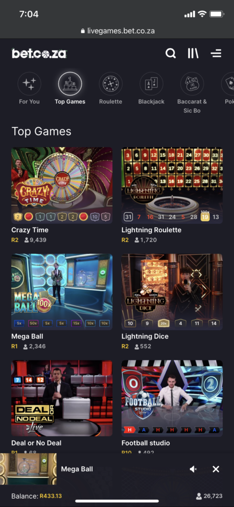 bet.co.a live casino games