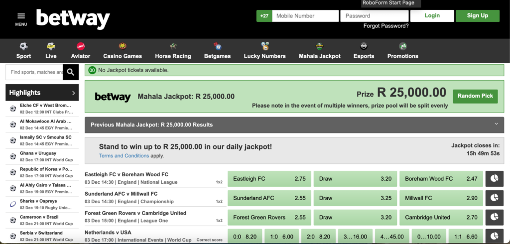 betway mahala jackpot