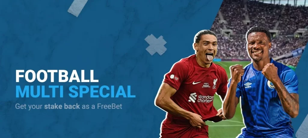 the sportingbet football multi special. Place a football accumulator bet consisting of 5 or more selections, and if one result lets you down get a refund of your stake as a FreeBet!