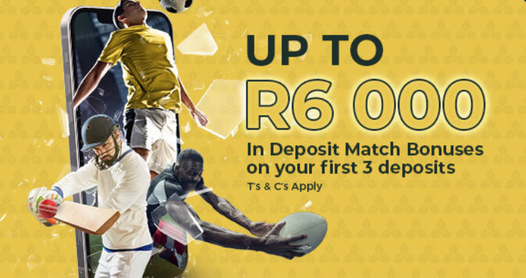 The Palacebet deposit match sports welcome bonus | Make your first 3 deposits with palacebet and get up to R6,000 in match bonuses