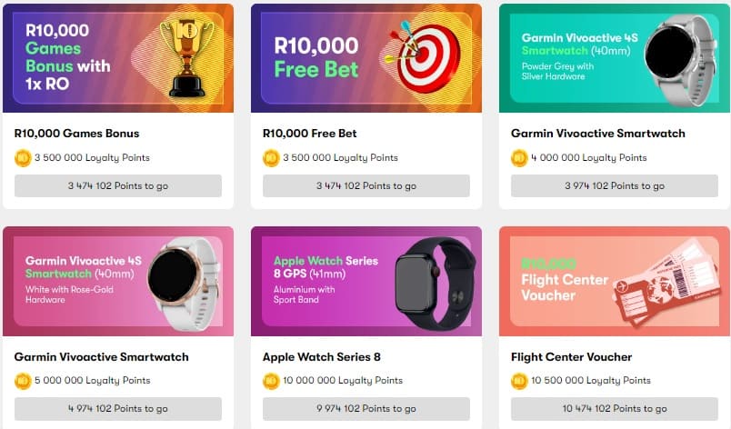 The 10bet Level-Up loyalty program instant prizes available at the 10bet rewards marketplace 