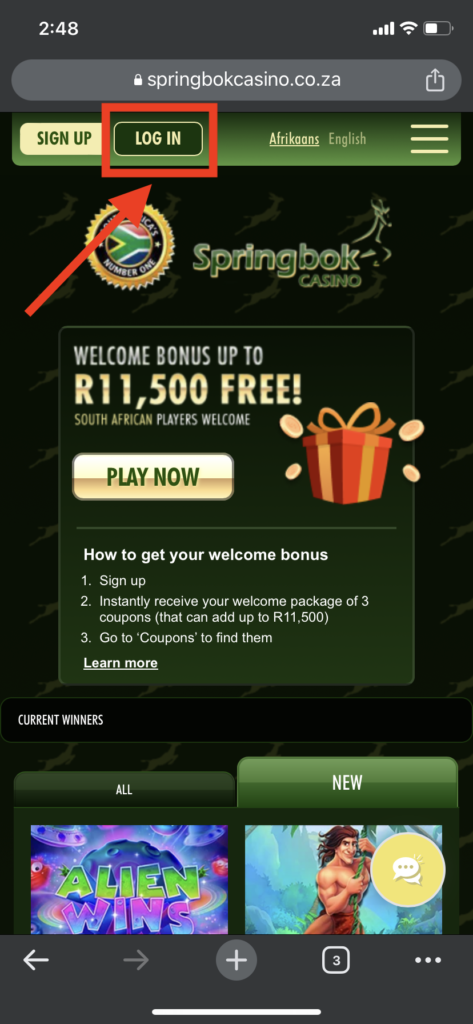 springbok casino login