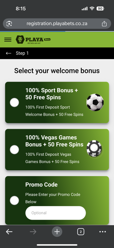 playabets sign up process