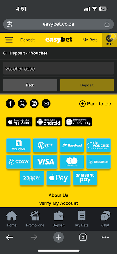 1Voucher (1ForYou) deposit walkthrough and proof for South Africa