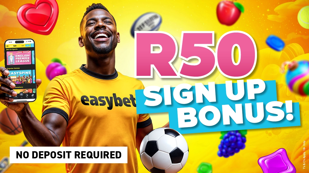 Easybet R50 Free Bet + 25 Free Spins welcome bonus