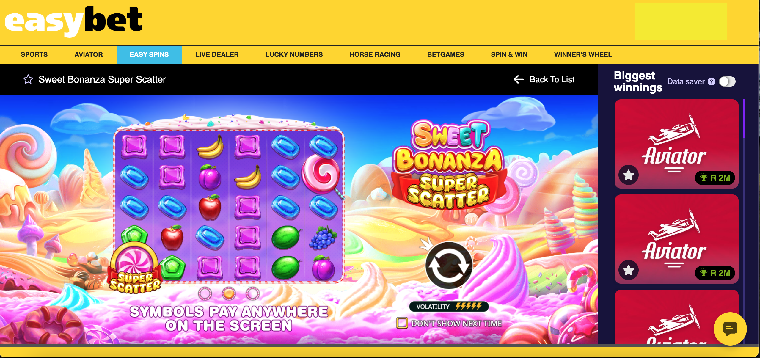 Sweet Bonanza Slot Game Screenshot