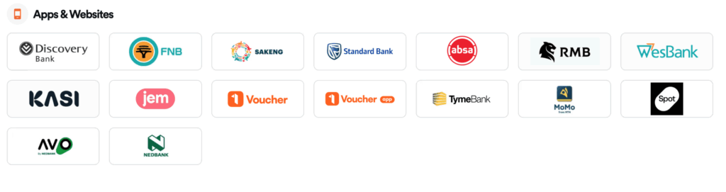 Buy 1Voucher online through apps and websites in South Africa