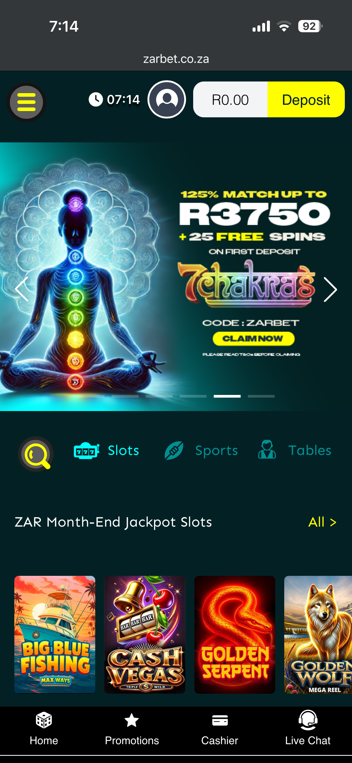 ZARbet sign up step 3 - enter OTP one-time pin to verify your mobile number