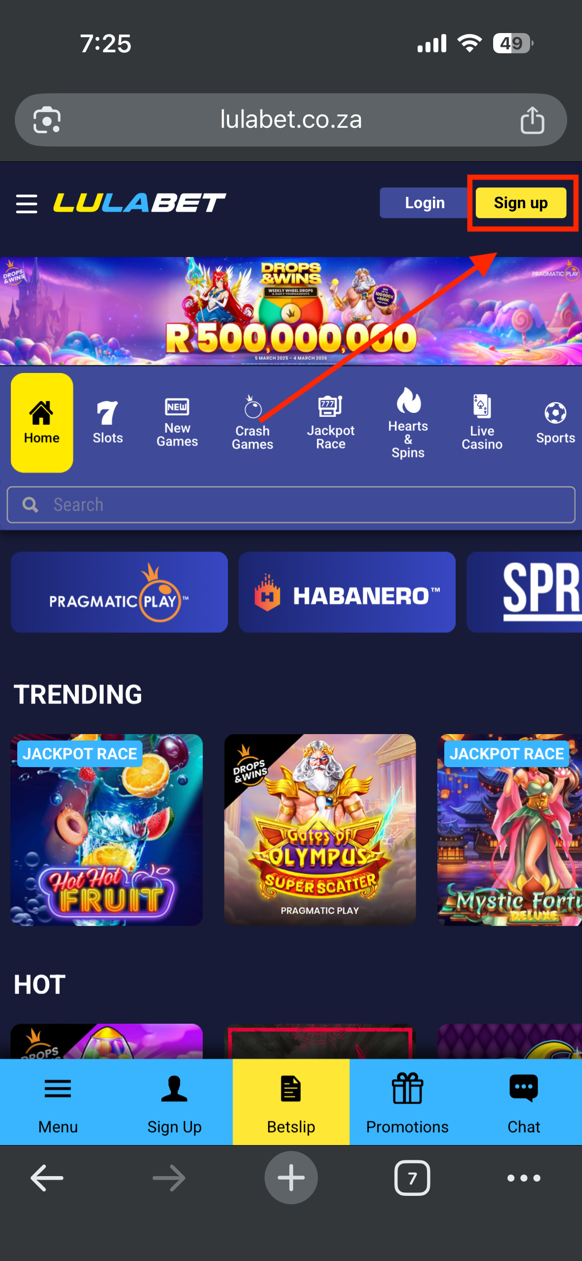 LulaBet Sign Up Step 1 — start registration