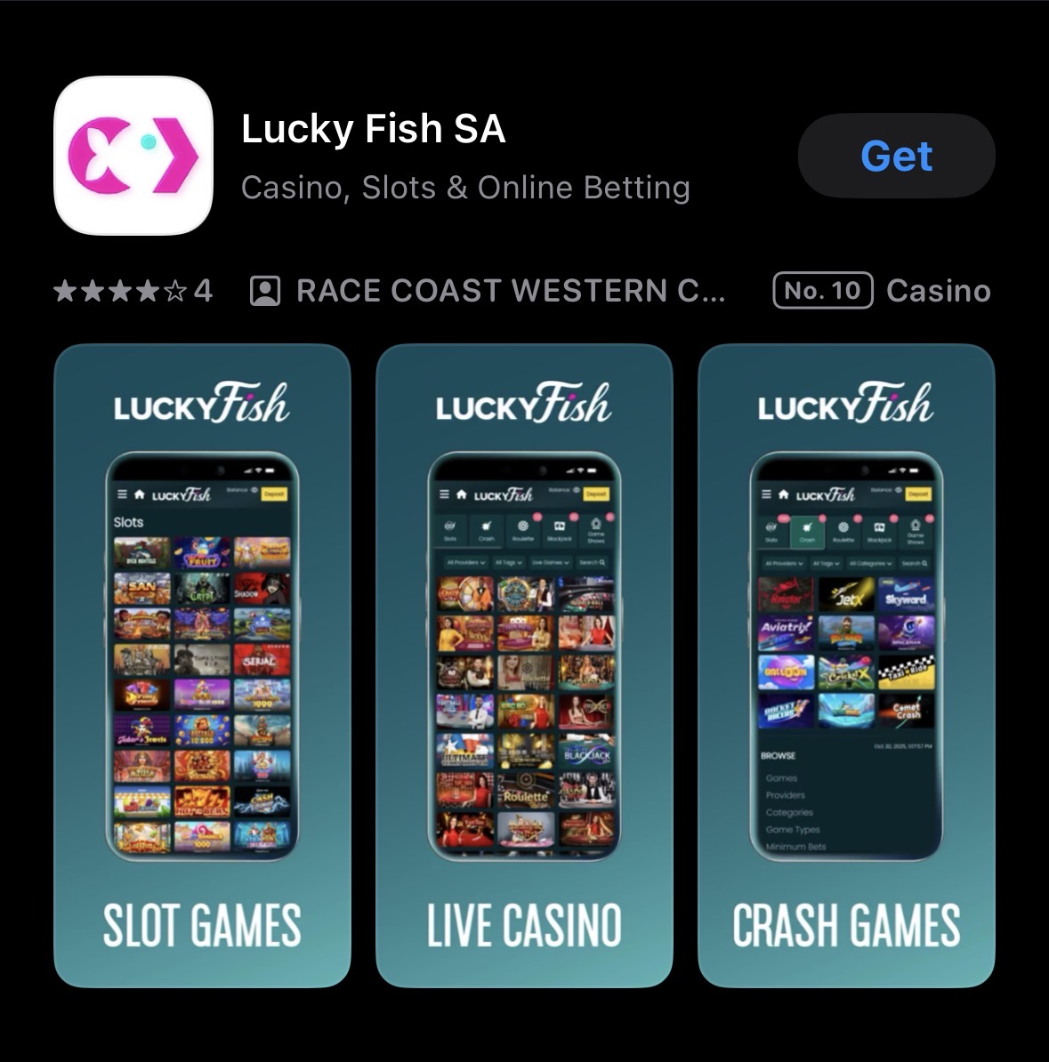 LuckyFish mobile app on smartphone