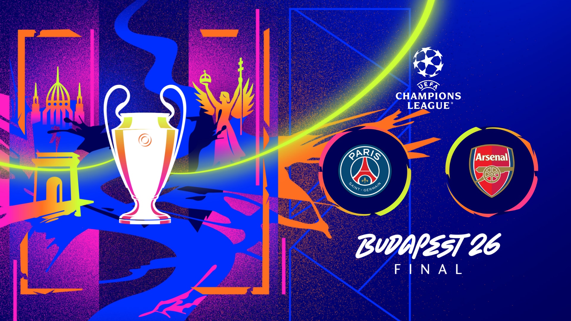 UEFA Champions League final Arsenal vs PSG poster